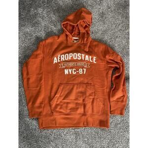 Men's vintage Y2K Aeropostale Orange Hoodie Size Medium Long Sleeve